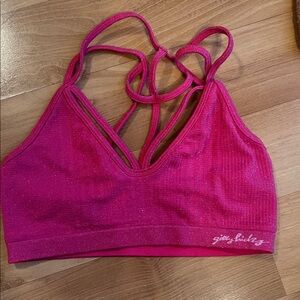 Gilly Hicks  Sydney Fushia Pink sparkle threads  Sports Bra Size S